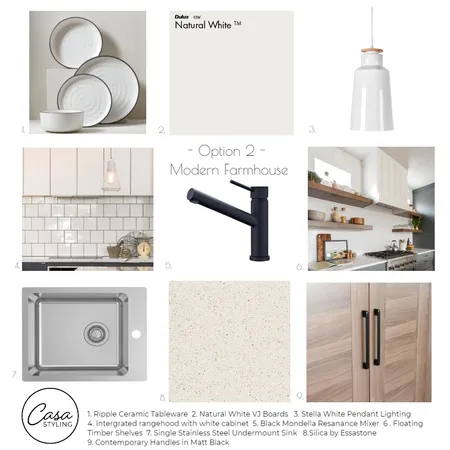 Modern Farmhouse Kitchen Interior Design Mood Board by Casa Styling on Style Sourcebook