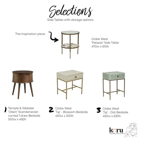 Karen Heath - Side Tables Interior Design Mood Board by bronteskaines on Style Sourcebook