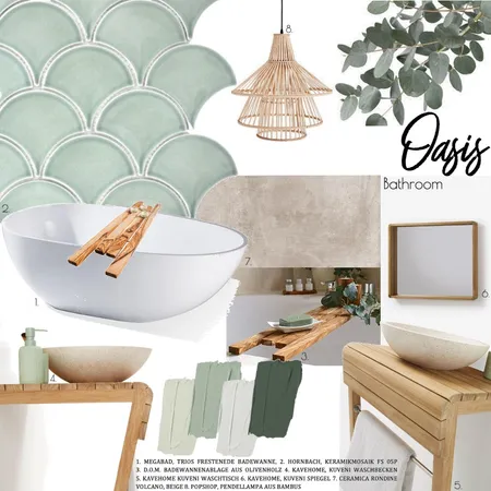 Oasis Bathroom Interior Design Mood Board by Fridanagyjuhasz on Style Sourcebook