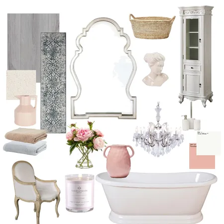 Pink French Bathroom Interior Design Mood Board by Chanebothma on Style Sourcebook