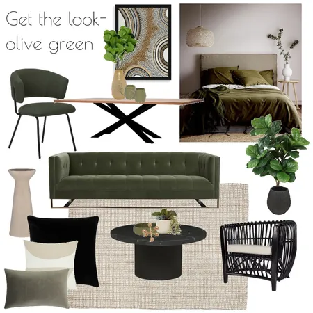 Get the look - Olive Green Interior Design Mood Board by The Ginger Stylist on Style Sourcebook