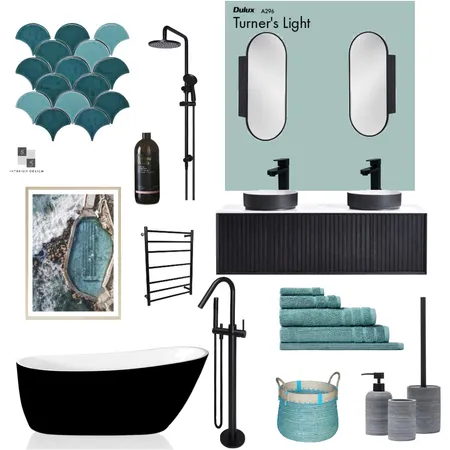 Dark & moody bathroom Interior Design Mood Board by Hidden Jewel Interiors on Style Sourcebook