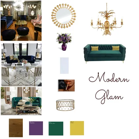 Modern Glam Interior Design Mood Board by Twambilile Mwafulilwa on Style Sourcebook