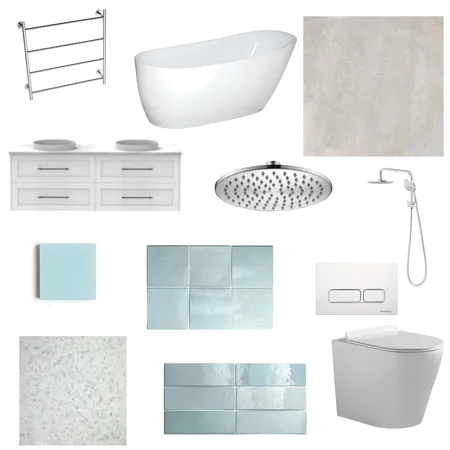 En-suite and main bathroom Interior Design Mood Board by Miskellj on Style Sourcebook