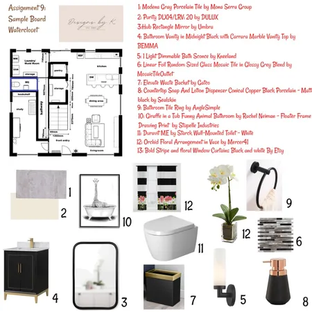 Watercloset- MoodBoard Interior Design Mood Board by DesignsbyK on Style Sourcebook