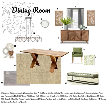 Dining Room Final Interior Design Mood Board by streakcandice on Style Sourcebook