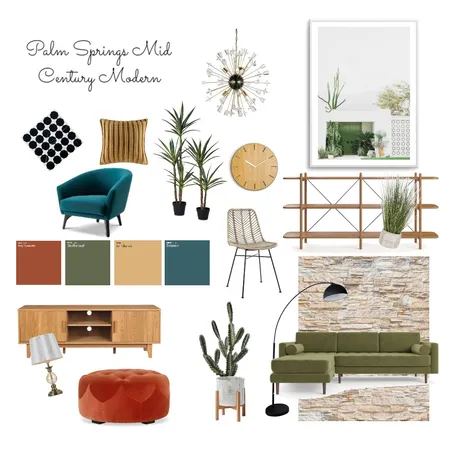 Palm Springs Mid Century Modern Interior Design Mood Board by rachwalton on Style Sourcebook