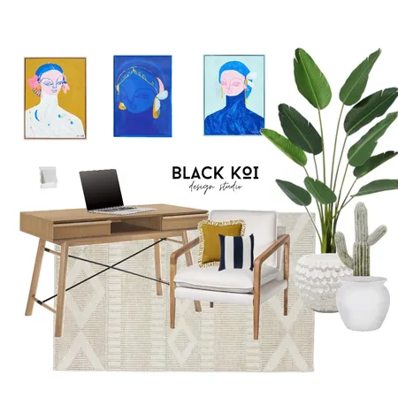 Study Interior Design Mood Board by Black Koi Design Studio on Style Sourcebook