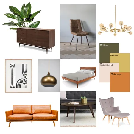 Mid-Century Modern Interior Design Mood Board by graphite hands on Style Sourcebook