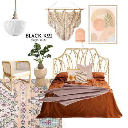 Boho Interior Design Mood Board by Black Koi Design Studio on Style Sourcebook