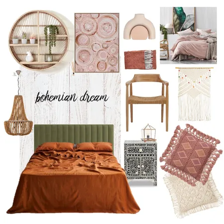 Boho bedroom Interior Design Mood Board by juliaanido on Style Sourcebook