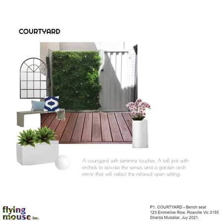 P1- Sharda: Courtyard bench seat Interior Design Mood Board by Flyingmouse inc on Style Sourcebook