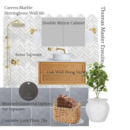 THOMAS Ensuite Bathroom v3 Interior Design Mood Board by Adele Lynch : Interiors on Style Sourcebook