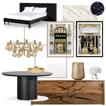 gold and black Interior Design Mood Board by alana1810 on Style Sourcebook