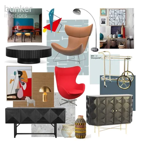 MCM Tribal Eclectic Interior Design Mood Board by Bunker Interiors on Style Sourcebook