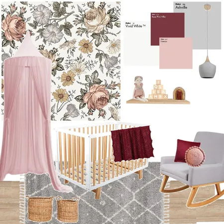 Floral Gal Nursery Interior Design Mood Board by Dianne Jackman on Style Sourcebook