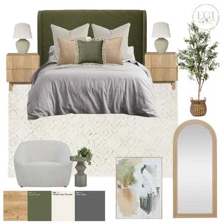 Olive Bedroom Interior Design Mood Board by Eliza Grace Interiors on Style Sourcebook