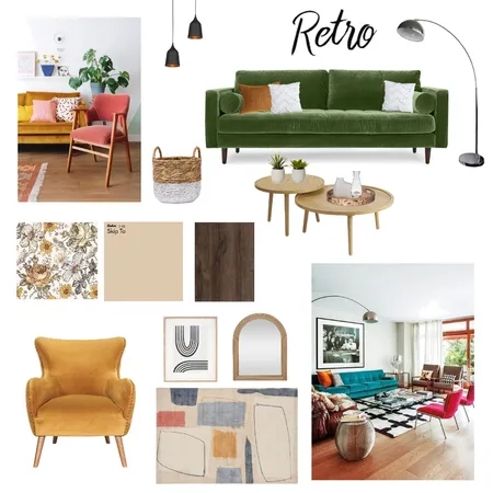 Retro Living Room Interior Design Mood Board by ncljcbs on Style Sourcebook