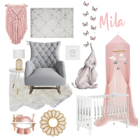 Sweet Girls Nursery Interior Design Mood Board by The Room Update on Style Sourcebook