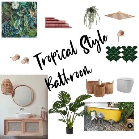 Tropical Bathroom Interior Design Mood Board by Clangella on Style Sourcebook