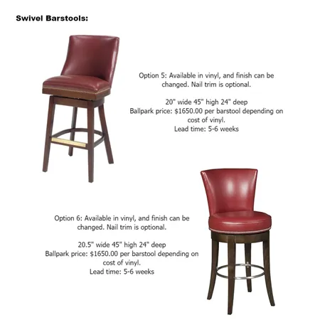 Katy Wheeler's barstool option 3 Interior Design Mood Board by Intelligent Designs on Style Sourcebook