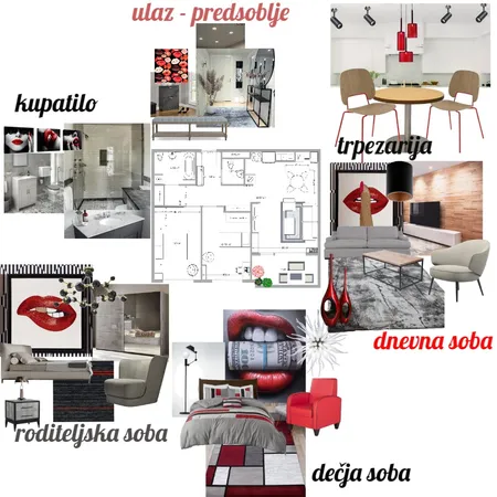 ceo stan osnova sa prostorijama u moodboard-u final Interior Design Mood Board by Fragola on Style Sourcebook