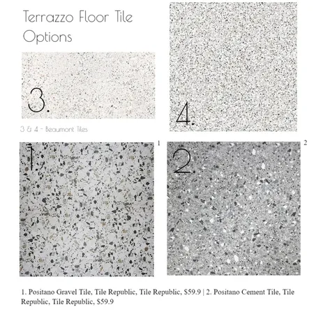 Terrazzo Bathroom Floor Tile Selections Interior Design Mood Board by Lisa Hunter Interiors on Style Sourcebook