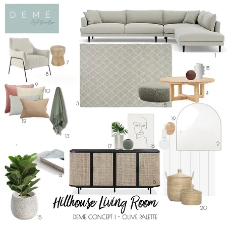 Demé Concept 1 - Olive Palette Interior Design Mood Board by Demé Interiors on Style Sourcebook