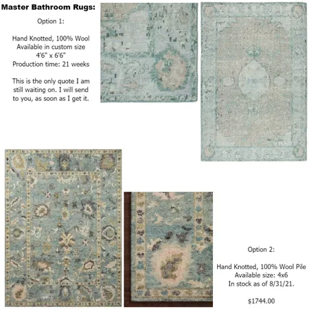 Moore CO master bathroom rugs Interior Design Mood Board by Intelligent Designs on Style Sourcebook