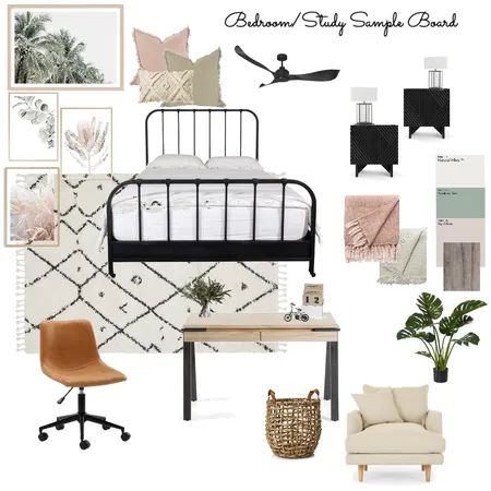 Bedroom/Study Sample Board Interior Design Mood Board by Britnie on Style Sourcebook