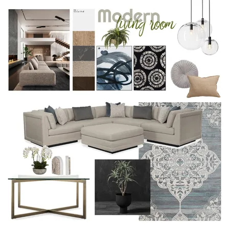 Modern Living Room Interior Design Mood Board by Studio RK on Style Sourcebook