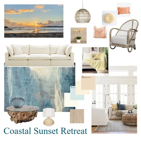 IDI - Module 3 - Sunset Costal Retreat Interior Design Mood Board by pontesk on Style Sourcebook