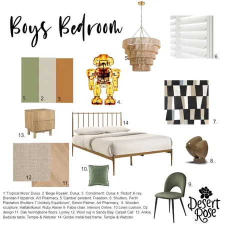 Boys Bedroom Interior Design Mood Board by evasaunders on Style Sourcebook