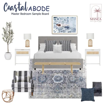 Coastal Abode Master bedroom Interior Design Mood Board by Manea Interior Design & Styling on Style Sourcebook