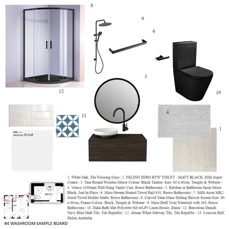 MOD9 Wash Room Interior Design Mood Board by TUIT DESIGN & BUILD on Style Sourcebook