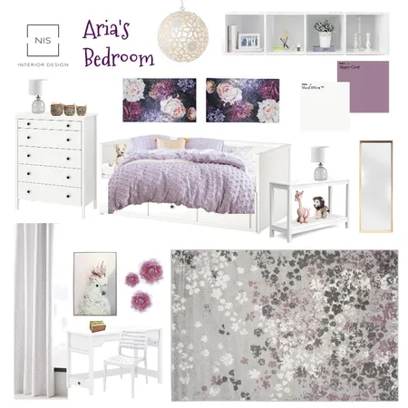 Aria's bedroom B Interior Design Mood Board by Nis Interiors on Style Sourcebook