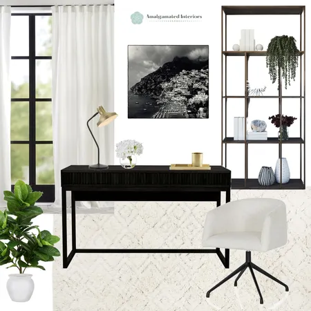 Monochrome Home Office Interior Design Mood Board by Amalgamated Interiors on Style Sourcebook