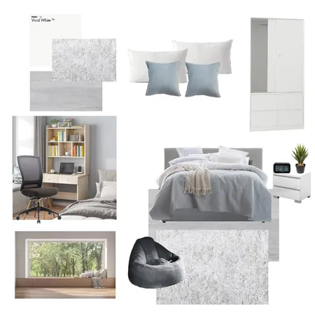 Boy's Bedroom - Grayscale Interior Design Mood Board by sulo.creatives on Style Sourcebook