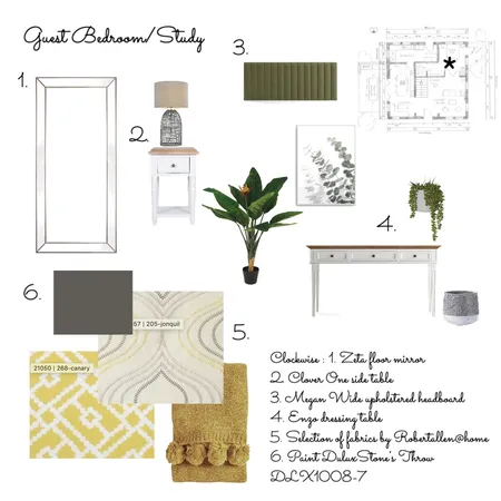 Mod 9 Guest room/study Interior Design Mood Board by NickyJMajor on Style Sourcebook