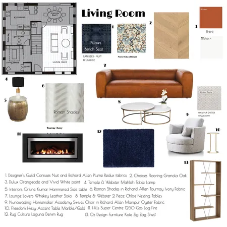 Living Room Module 9 Interior Design Mood Board by Stacey Taylor on Style Sourcebook