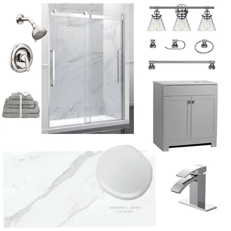 Bathroom - Grey White Chrome Interior Design Mood Board by ANNA1717 on Style Sourcebook