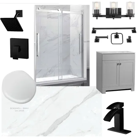 BATHROOM GREY WHITE BLACK Interior Design Mood Board by ANNA1717 on Style Sourcebook