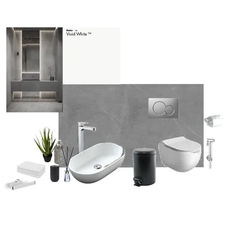 Powder Room 2 - Grayscale Interior Design Mood Board by sulo.creatives on Style Sourcebook