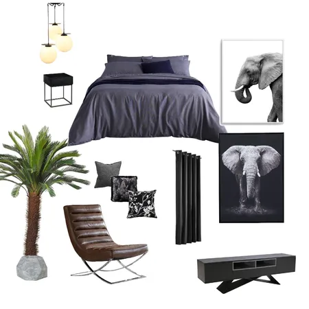 Dark minimalist bedroom Interior Design Mood Board by Gold on Style Sourcebook