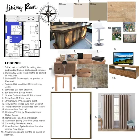 Module 10 Living Room Interior Design Mood Board by Kathy Crichton on Style Sourcebook