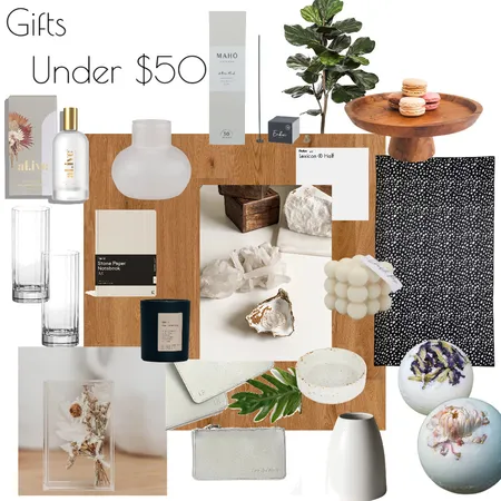 Gifts Under $50 Interior Design Mood Board by SoneiHome on Style Sourcebook