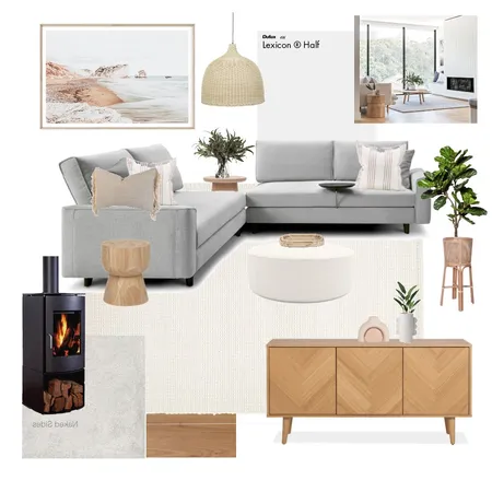 Earthy Coastal Living Room Interior Design Mood Board by Hails11 on Style Sourcebook