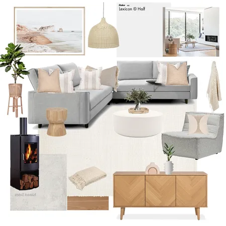 Earthy Coastal Living Room Interior Design Mood Board by Hails11 on Style Sourcebook