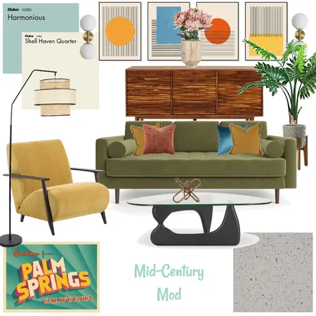 Mid-Century Mod Interior Design Mood Board by jodyleon on Style Sourcebook