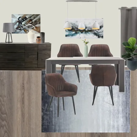 D11 - DINING ROOM MODERN - BROWN "LEATHER" CHAIR, BROWN & GREY Interior Design Mood Board by Taryn on Style Sourcebook